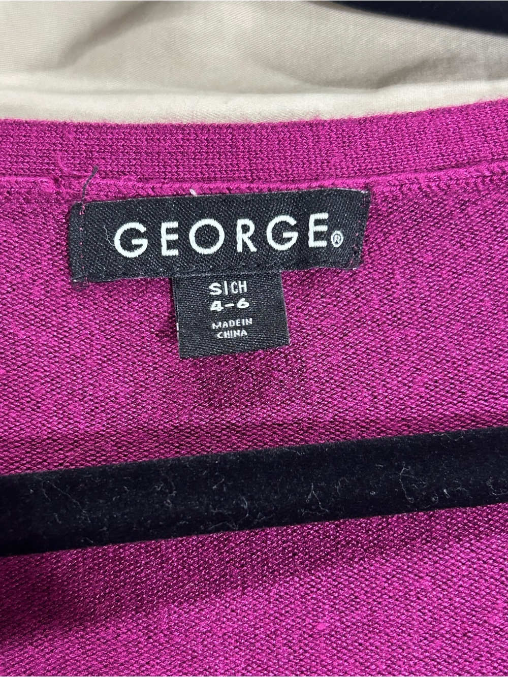 Magenta V-Neck Button Cardigan-George - Picture 4 of 5